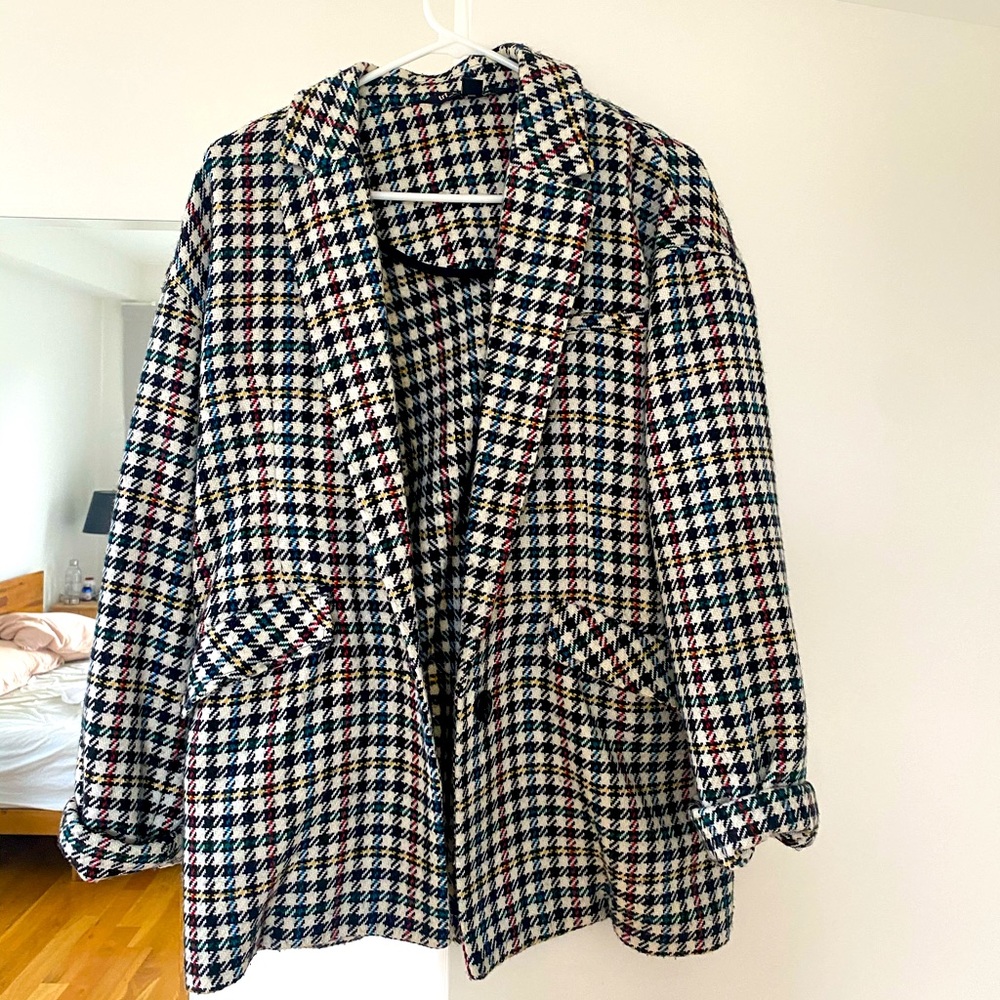 Zara wool checkered blazer